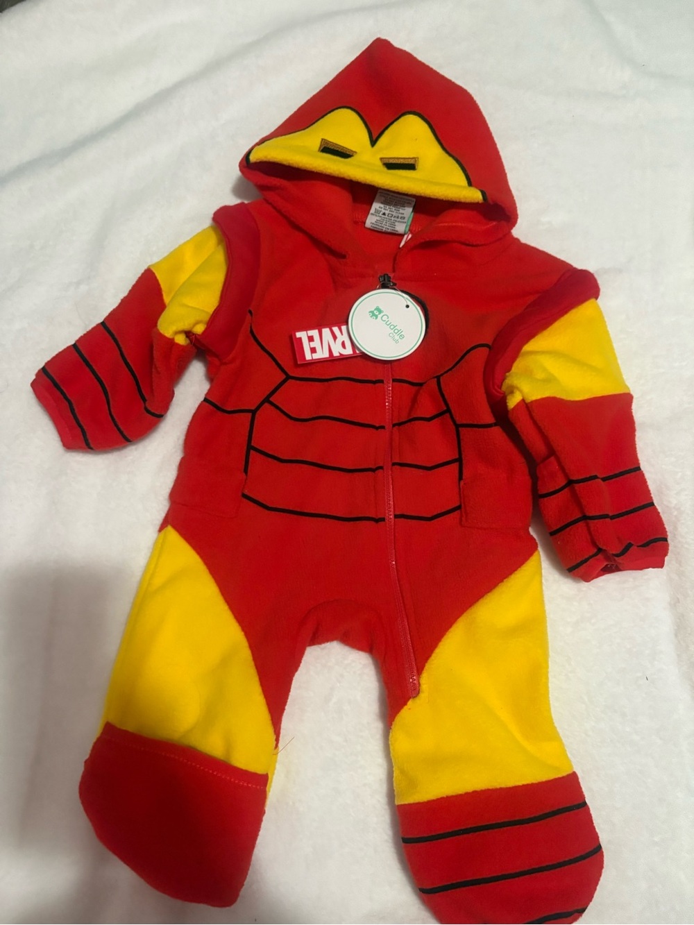 Marvel Red & Yellow Superhero Hooded Romper